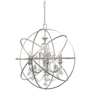 Crystorama Solaris 6 Light Crystal Silver Sphere Chandelier Ii 9219-Os-cl-mwp - All