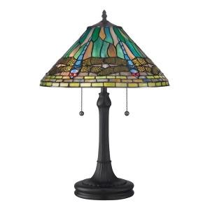 Quoizel 2 Light King Tiffany Table Lamp in Vintage Bronze Tf1508tvb - All