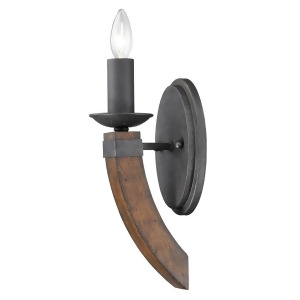 Golden Lighting Madera 1 Light Wall Sconce in Black Iron 1821-1Wbi - All