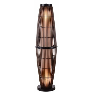 Kenroy Home Biscayne Outdoor Floor Lamp Rattan with Bronze Accents 32248Rat - All