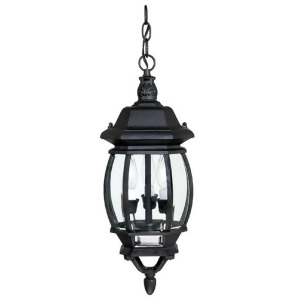 Capital Lighting French Country 3 Lamp Hanging Outdoor Lantern Black 9864Bk - All