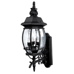 Capital Lighting French Country 3 Lamp Wall Mount Outdoor Lantern Black- 9863Bk - All