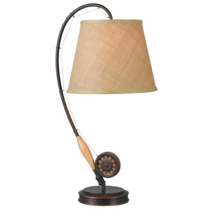 Kenroy Home Fly Rod Table Lamp Oil Rubbed Bronze w/Wood Accent 32193Orb - All