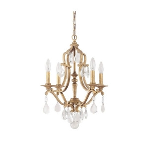 Capital Lighting Blakely 4 Lt Chandelier w/Crystals Antique Gold 4184Ag-cr - All