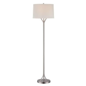 Lite Source Floor Lamp Polished Silver White Fabric Shade Ls-81990ps-wht - All
