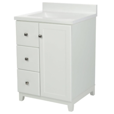 Dhi Corp Swood White 1 Door Vanity Cabinet With Single Bowl Dhi Corp Swood White 1 Door Vanity Cabinet With Single Bowl Solid Cultured Marblevanity Top And Backsplash 25 W X 37 H 22 D