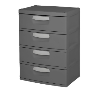 Sterilite 4 Drawer Unit Plastic  Flat Gray