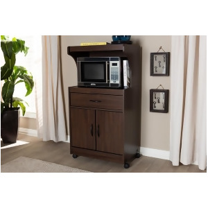 Baxton Studio Tannis Dark Walnut Finished Kitchen Cabinet