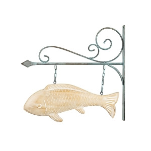 UPC 746427823241 product image for Melrose International Hanging Fish Plaque 14.75 L x 14 H Wood/Iron - All | upcitemdb.com