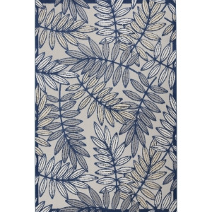 EAN 4512822810577 product image for Homeroots Outdoors 4 x 6' Ivory and Navy Leaves Indoor Outdoor Area Rug - All | upcitemdb.com