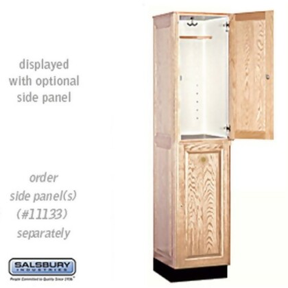 Salsbury Industries Solid Oak Executive Wood Locker Double Tier 1 Wide 6 Feet High 18 Inches Deep Light Oak