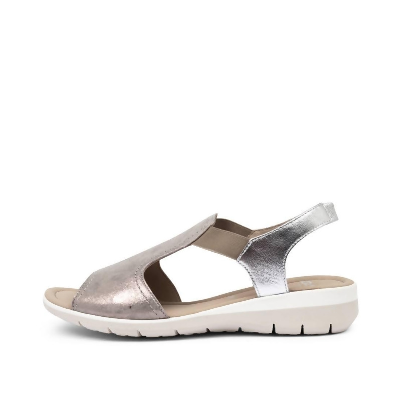 silver sandals flat
