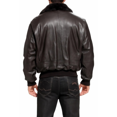 Landing Leathers Navy Men's G-1 Goatskin Leather Flight Bomber Jacket ...