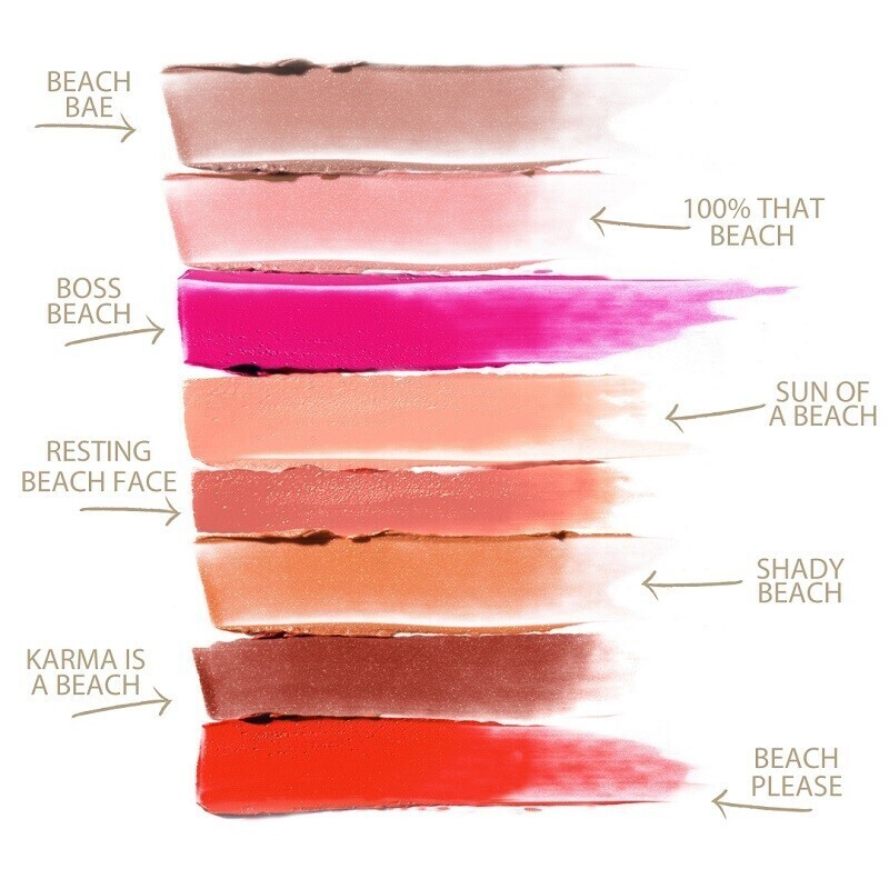 LDV Lumi-Stick colors: Beach Bae, 100% That Beach, Boss Beach, Sun of a Beach, Resting Beach Face, Shady Beach, Karma is a Beach, and Beach Please