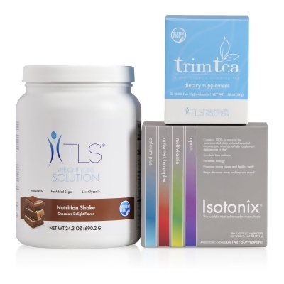 TLS®保持健康曲線組合 - 包括: TLS®修身茶; TLS®即享雪克 — 香濃巧克力口味; Isotonix®每日精選營養組合包