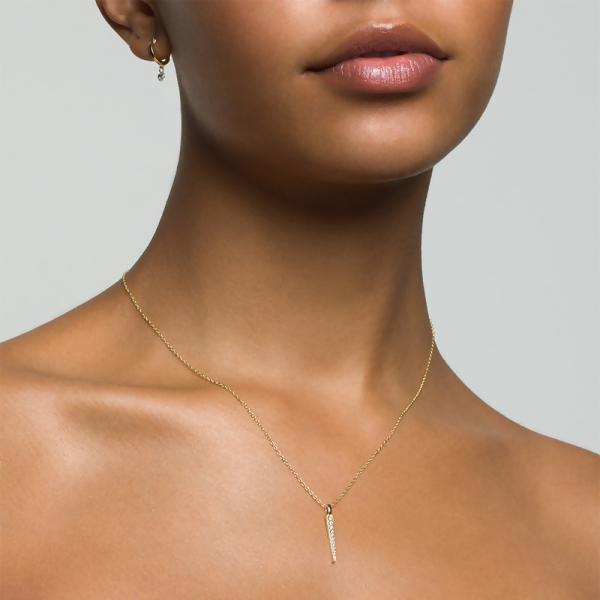 HEIDI - Collar de barra en engaste pavé - Oro | Transparente