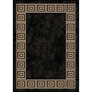 Contemporary Black Bordered Greek Key Area Rug - 2' x 3'