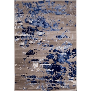 Blue Beige Gray Modern Area Rug Distressed Faded Abstract Splatter Rug - 8' x 10