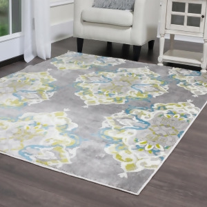 Designer Home Gray Multi-Color Area Rug Transitional Modern Floral Vines Rug - 3' x 5'
