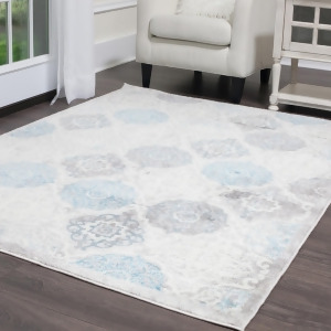 Designer Home Area Rug Gray Blue Green Contemporary Modern Petals Rug Carpet - 8' x 8'