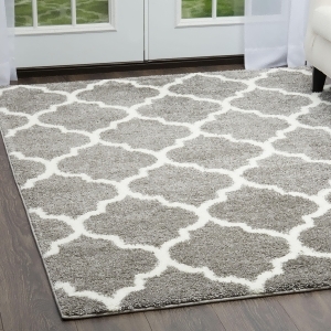 Designer Home Area Rug Quatrefoil Moroccan Trellis Lattice Rug Assorted Colors - 3' x 4'