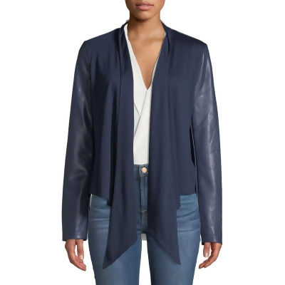 Drape Front Faux Leather Sleeve Jacket From Neiman Marcus Last