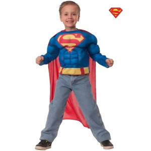 Superman Muscle Chest Shirt Costume for Kids - SMALL