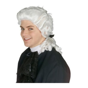 Men's White Colonial Wig - All
