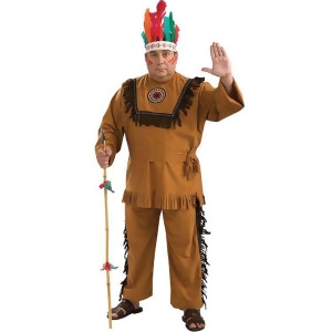 Adult Native American Indian Warrior Plus Costume - All