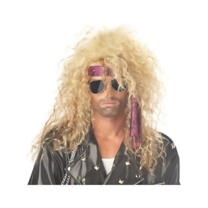 Men's Blonde Heavy Metal Rocker Wig - All