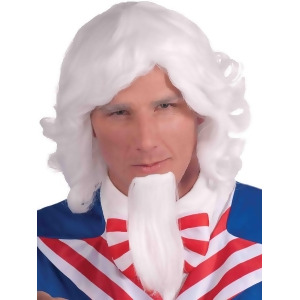Patriotic Uncle Sam Wig and Beard Set - All