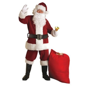 Adult Xxl Crimson Regal Plush Santa Suit - XX-LARGE