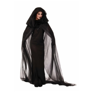 Adult Black Haunted Cape and Dress Costume - STANDARD