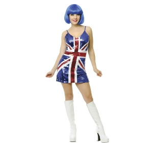 British Flag Sexy Sequin Dress Costume - SMALL
