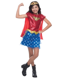 Wonder Woman Sequin Costume for Kids - MEDIUM