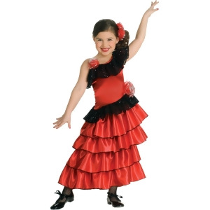 Girl's Spanish Flamenco Princess Costume - MEDIUM