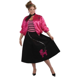Plus Size Poodle Skirt 50s Costume Set - All