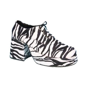Men's Zebra Print Platform Shoes - LARGE