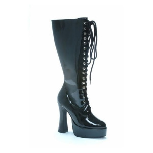 Patent Leather Black Lace Boots - SIZE 10