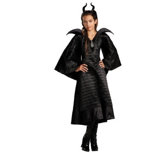 Maleficent Christening Black Gown Deluxe Costume for Girls - LARGE
