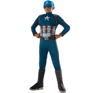 Marvel's Captain America Civil War Deluxe Muscle Chest Captain America Costume for Kids - SMALL-MED