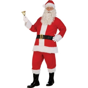 Adult Xl Deluxe Flannel Santa Suit Costume - X-LARGE