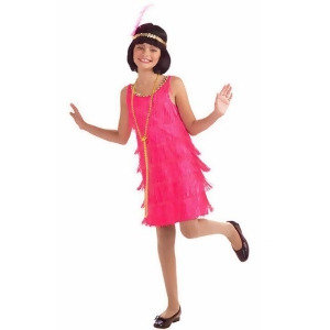 Hot Pink Child Flapper Costume - MEDIUM