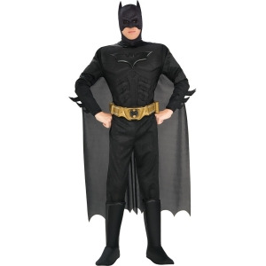 Men's The Dark Knight Deluxe Muscle Chest Batman Costume - MEDIUM