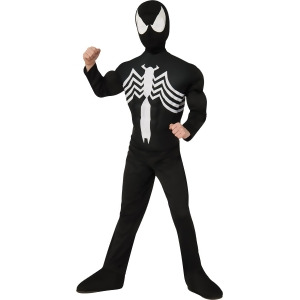 Black Spiderman Muscle Chest Costume for Kids - LARGE