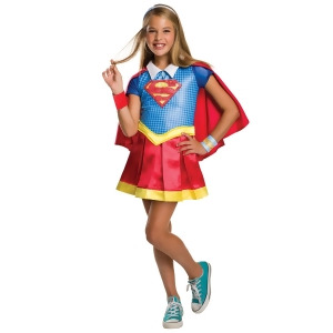 Dc SuperHero Supergirl Deluxe Costume for Kids - 12-14
