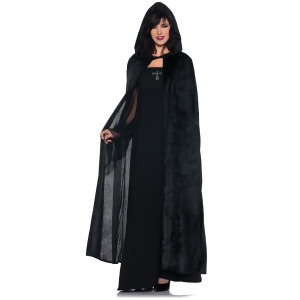 Adult 55 Hooded Unisex Cloak Black Costume - ONE SIZE