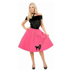 Womens Black And Fuchsia Poodle Skirt And Top Costume - MEDIUM