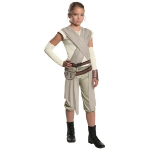 Star Wars Episode Vii The Force Awakens Rey Deluxe Costume for Girls - SMALL-MED