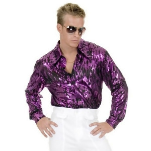 Men's Plus Size Disco Purple Flame Shirt - 3X